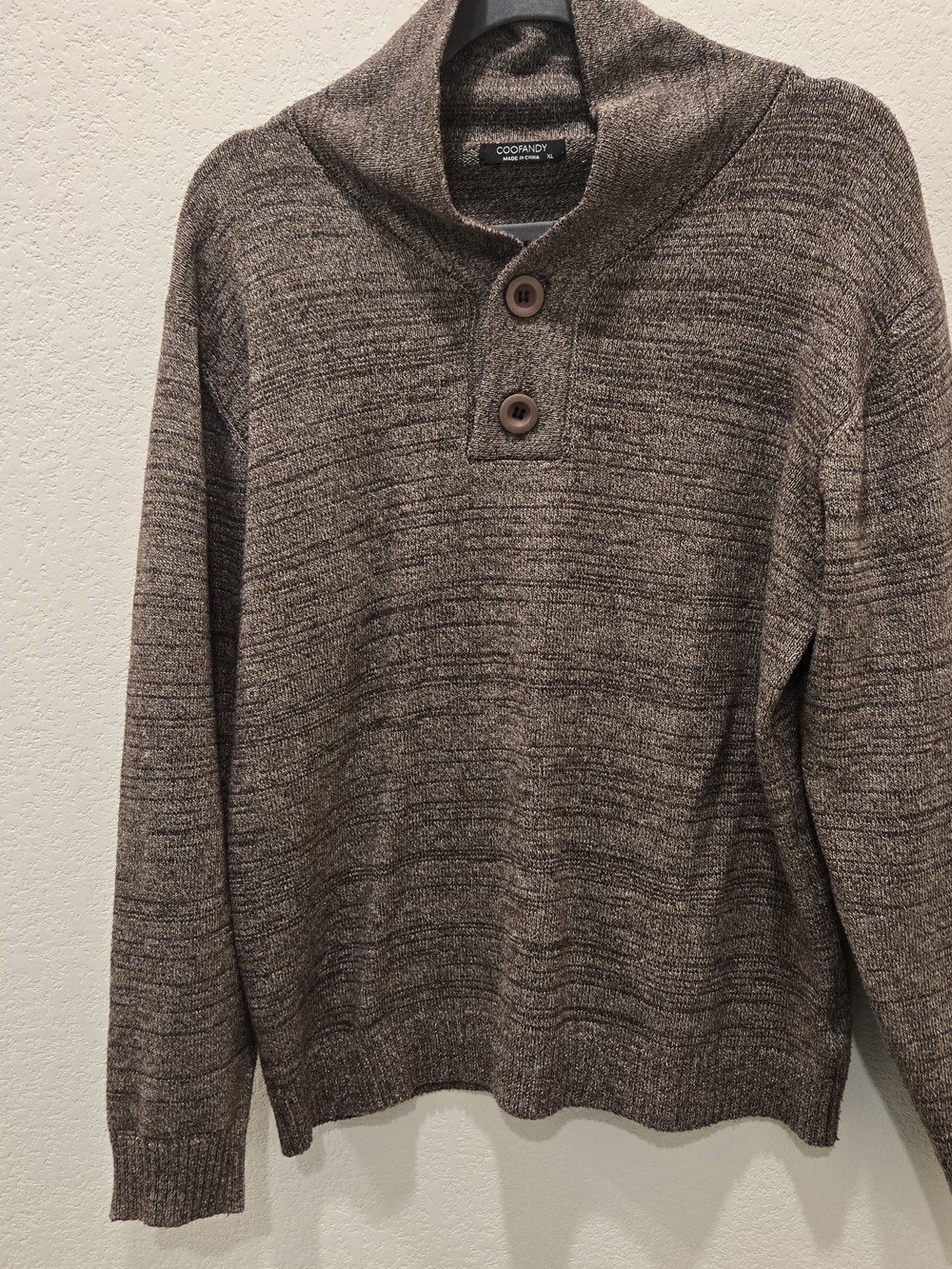 Goodfellow & Co Brown Marled Turtleneck Button-Placket Sweater